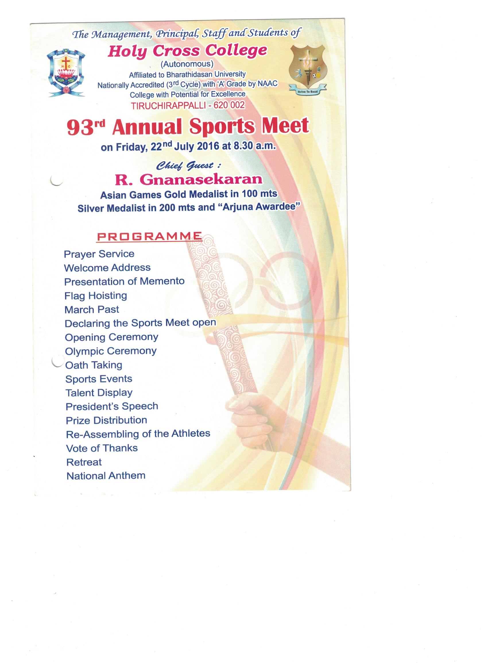 93rd Sports Day Invite